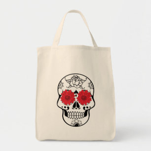 Floral Skull Gothic Vibes T-Shirt Tote Bag