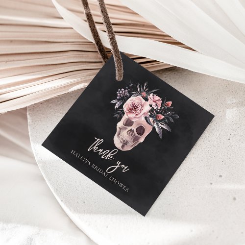 Floral Skull Halloween Bridal Shower Favor Tags