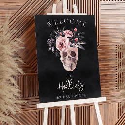 Floral Skull Halloween Bridal Shower Welcome Sign