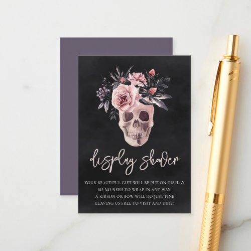 Floral Skull Halloween Display Shower Enclosure Card