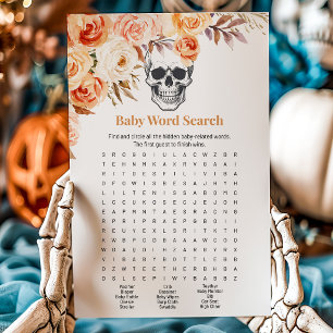Floral Skull Halloween Gothic Word Search Game