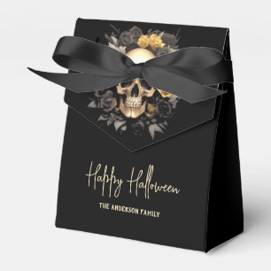 Floral Skull Halloween Party Favor Boxes