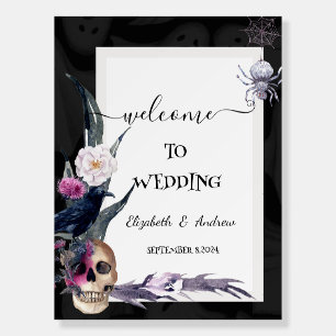 Floral Skull Halloween Wedding Foam Board