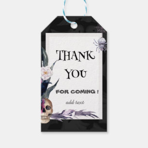 Floral Skull Halloween Wedding Gift Tags