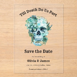 Floral Skull Halloween Wedding Save the Date