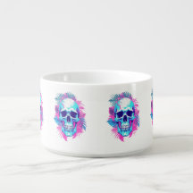 Floral Skull in Vaporwave Style Chili