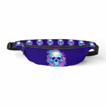 Floral Skull in Vaporwave Style
