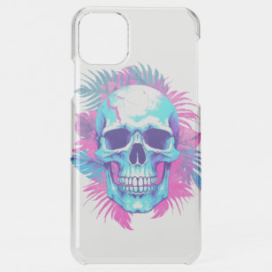 Floral Skull in Vaporwave Style iPhone 11 Pro Max Case