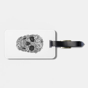 Floral Skull Luggage Tag by mitmoo3 at Zazzle