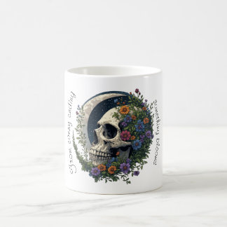 Floral Skull & Moon Celestial Gothic Art Coffee Mug