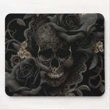 Floral Skull Mouse Pad