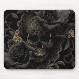 Floral Skull Mouse Pad