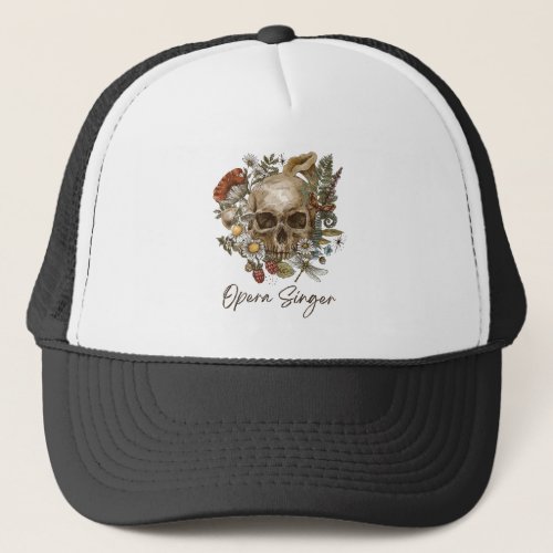 Floral Skull Opera Singer Trucker Hat