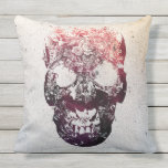 Floral Skull Outdoor Pillow