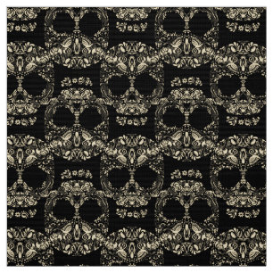 Floral skull pattern fabric