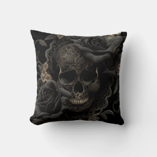 Floral Skull Pillow