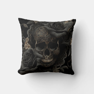 Floral Skull Pillow