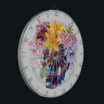 "Floral Skull Radiance" Dart Board<br><div class="desc">Celebrate the harmony of life and mortality with Floral Skull Radiance — a striking design featuring a glossy, iridescent skull crowned with a lush bouquet of vibrant flowers. This artwork merges edgy elegance with botanical beauty, perfect for those who love bold contrasts and symbolic expression. Ideal for apparel, prints, stationery,...</div>