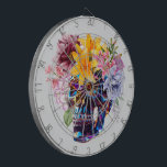 "Floral Skull Radiance" Dart Board<br><div class="desc">Celebrate the harmony of life and mortality with Floral Skull Radiance — a striking design featuring a glossy, iridescent skull crowned with a lush bouquet of vibrant flowers. This artwork merges edgy elegance with botanical beauty, perfect for those who love bold contrasts and symbolic expression. Ideal for apparel, prints, stationery,...</div>