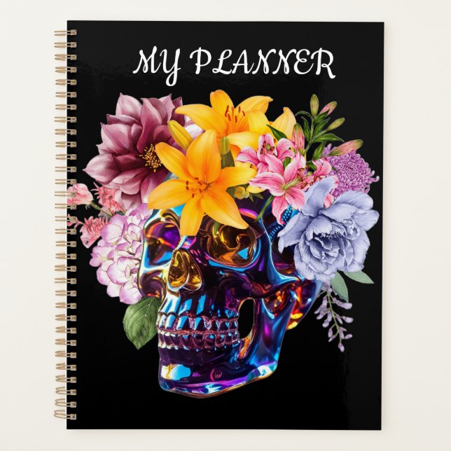 "Floral Skull Radiance" Planner (Front)
