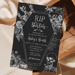 Floral Skull RIP Thirties 40th Birthday Party Invitation<br><div class="desc">Floral Skull RIP Thirties 40th Birthday Party Invitation</div>