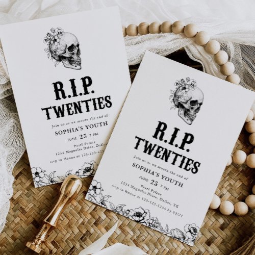 Floral Skull RIP Twenties 30th Birthday