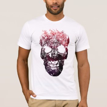 Floral Skull T-shirt by ikiiki at Zazzle