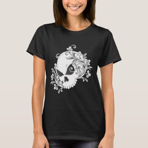 Floral Skull T_Shirt