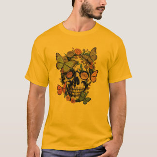 Floral Skull T-Shirt | Aesthetic Skull with Flower