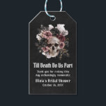Floral Skull Till Death Do Us Part Bridal Shower Gift Tags<br><div class="desc">Add a touch of Gothic elegance to your gifts with our "Till Death Do Us Part" gift tags, featuring a stunning floral skull design. Perfect for a Halloween or dark romance-themed bridal shower, these tags provide a beautifully eerie finish to any gift or favor. Attach them to gift bags, boxes,...</div>