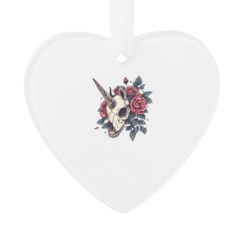 Floral Skull Unicorn (1) Ornament