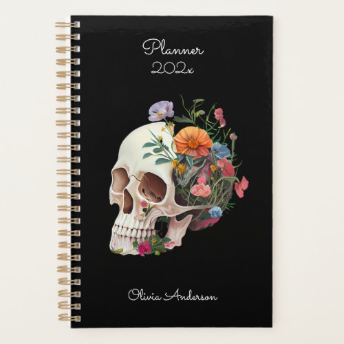 Floral Skull Weekly Monthly 2024 Planner