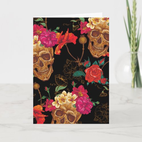 Floral Skulls Card
