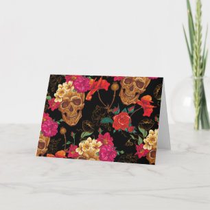 floral Skulls Card
