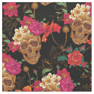 floral Skulls fabric