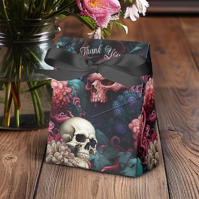 Floral Skulls Octopus Tentacles Gothic Wedding Favor Boxes (Creator Uploaded)