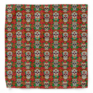 Floral Skulls Pattern Bandana