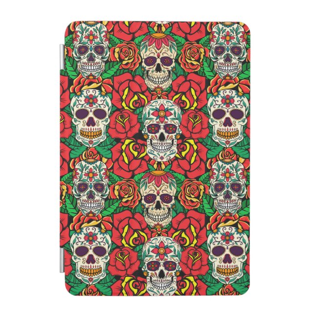 Floral Skulls Pattern iPad Mini Cover (Front)