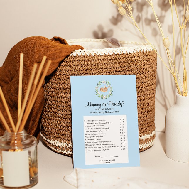 Floral Sleeping Deer Boy Mommy or Daddy Game Flyer (Creator Uploaded)