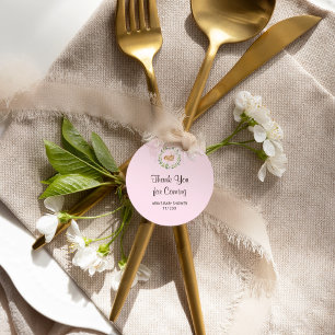 Floral Sleeping Deer Girl Baby Shower Favor Classic Round Sticker