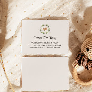 Floral Sleeping Deer Shower Book Request Enclosure Card