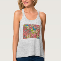 Floral Slim Fit Tank Top (Gray) - Beauty Effect