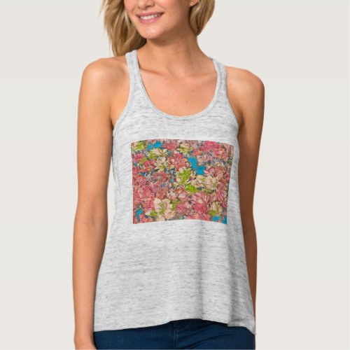 Floral Slim Fit Tank Top Gray _ Beauty Effect