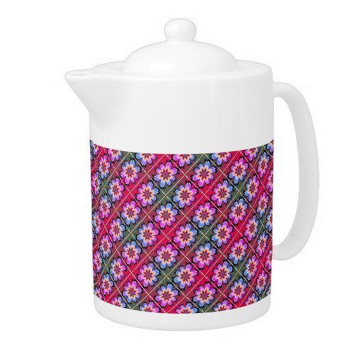 Floral Small Pink Green Blue Teapots