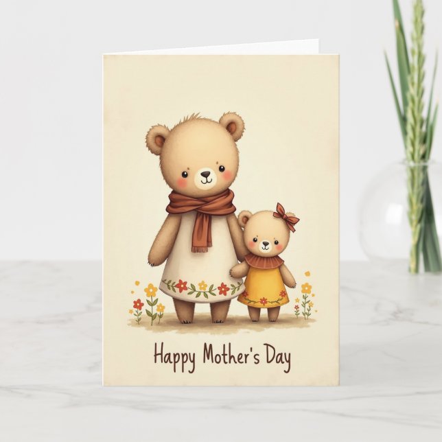 Floral Smock Mothers Day Card (Front)