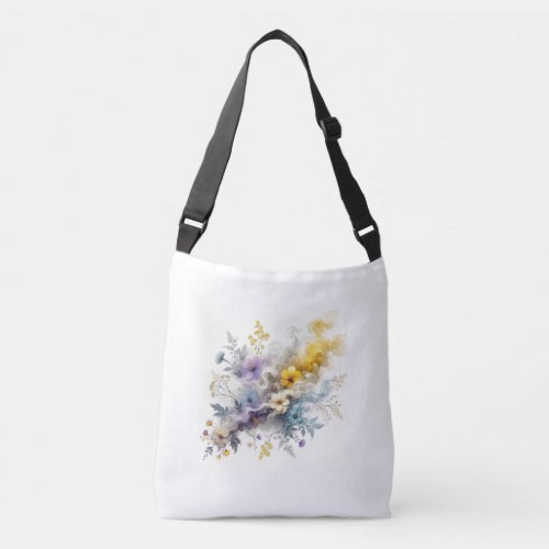 Floral Smokiness Delicate Beauty Crossbody Bag