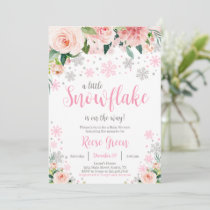 Floral Snowflake Baby Shower Invitation