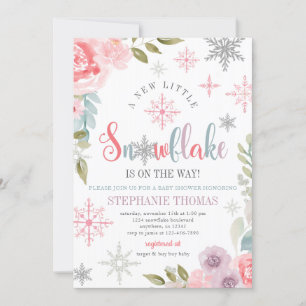 Floral Snowflake Baby Shower Invitation