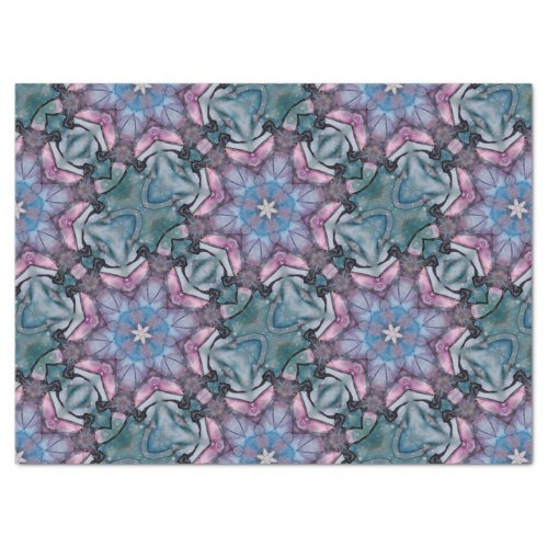 Floral Snowflake Pink Blue Green  Tissue Paper