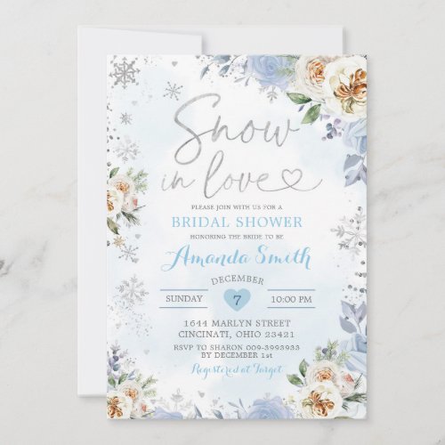 Floral Snowflake Winter Bridal Shower Invite9 Invi Invitation
